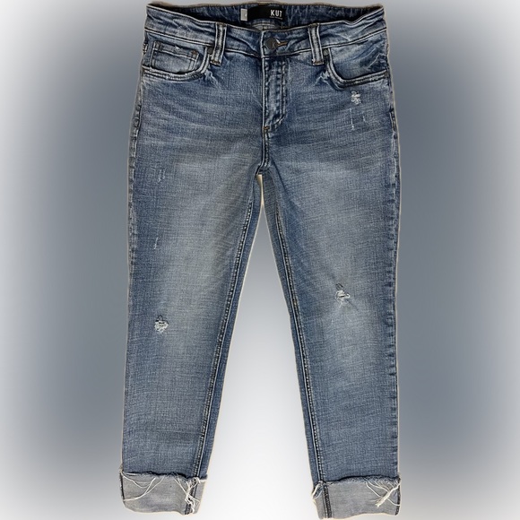 KUT From the Kloth Catherine Boyfriend —Straight Leg Cuff Cropped Jean - Picture 3 of 14